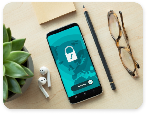 Security lock on mobile screen